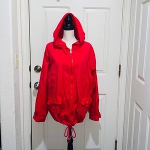 AJ Sport Red Windbreaker Jacket Large